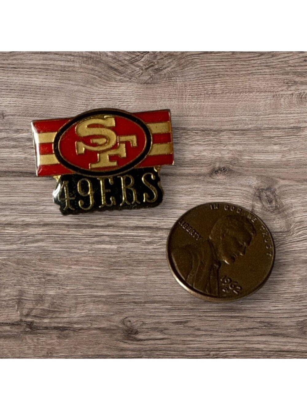Vintage NFL San Francisco 49er's Red Gold Pin